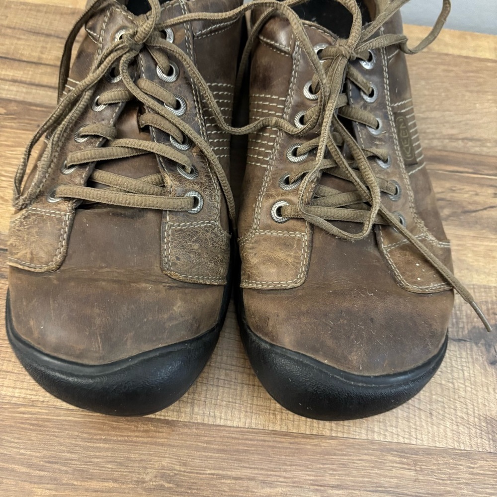 Keen Austin Leather Oxford Casual Shoes Brown Lace Up Comfort Men’s - Picture 5 of 11